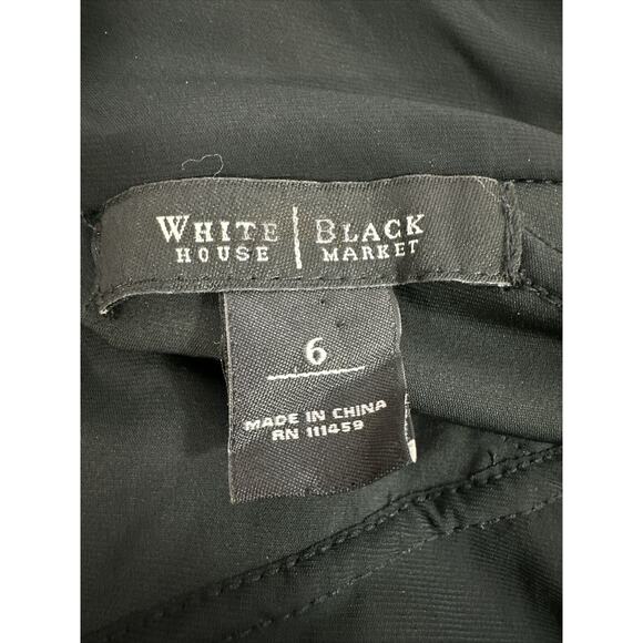 White House Black Market Black Sleeveless Ruffle Tiered Dress size 6 - Picture 9 of 9